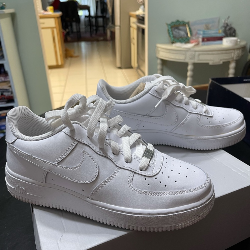 Nike white Air Force 1’s youth 6Y